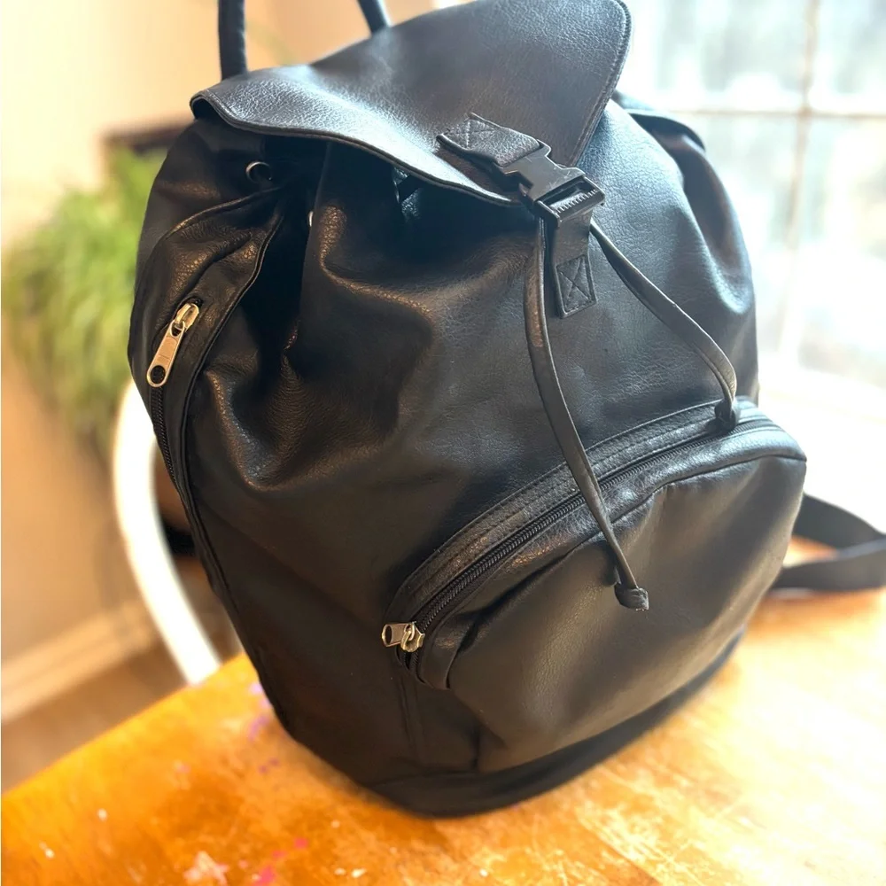 Unlisted by Kenneth Cole Black Leather Backpack